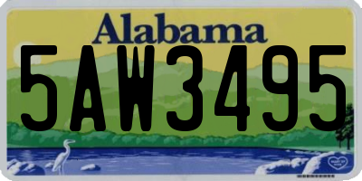 AL license plate 5AW3495