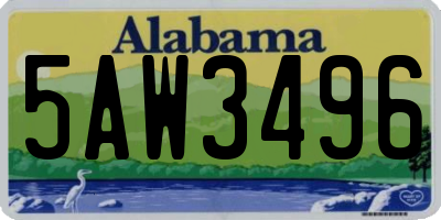 AL license plate 5AW3496