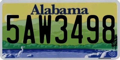 AL license plate 5AW3498