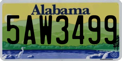 AL license plate 5AW3499