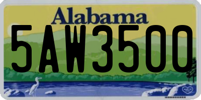 AL license plate 5AW3500