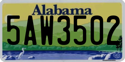 AL license plate 5AW3502