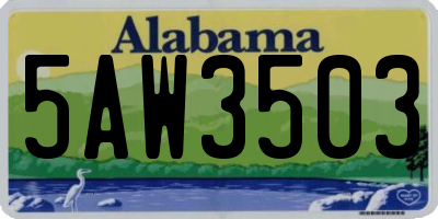 AL license plate 5AW3503