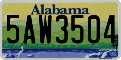 AL license plate 5AW3504