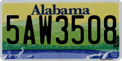 AL license plate 5AW3508