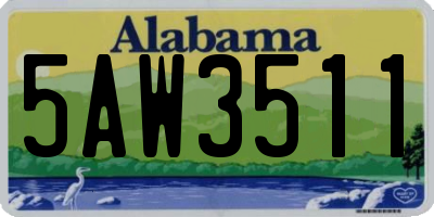 AL license plate 5AW3511