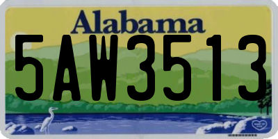 AL license plate 5AW3513