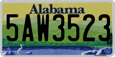 AL license plate 5AW3523