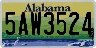 AL license plate 5AW3524