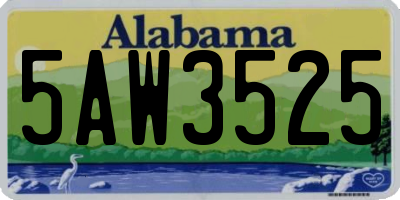AL license plate 5AW3525