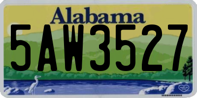 AL license plate 5AW3527
