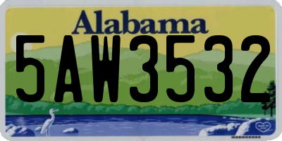 AL license plate 5AW3532