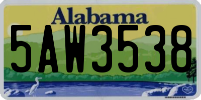 AL license plate 5AW3538