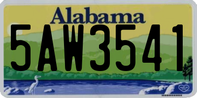 AL license plate 5AW3541