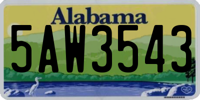 AL license plate 5AW3543
