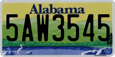 AL license plate 5AW3545