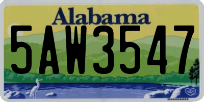 AL license plate 5AW3547