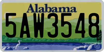 AL license plate 5AW3548