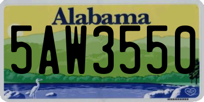 AL license plate 5AW3550
