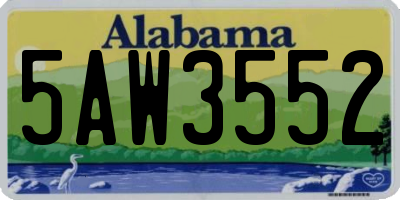 AL license plate 5AW3552