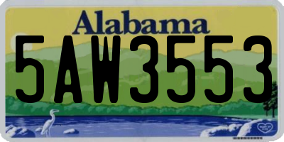 AL license plate 5AW3553