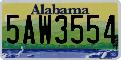 AL license plate 5AW3554