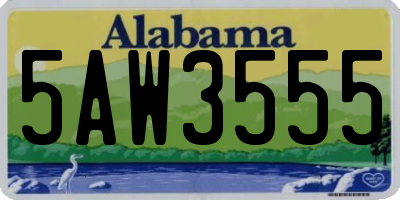 AL license plate 5AW3555