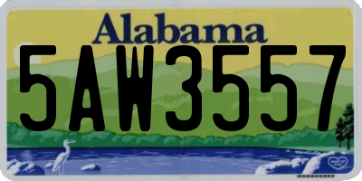AL license plate 5AW3557