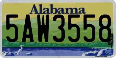 AL license plate 5AW3558