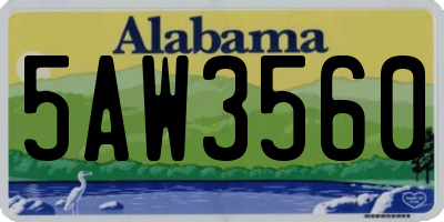 AL license plate 5AW3560