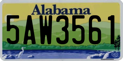 AL license plate 5AW3561