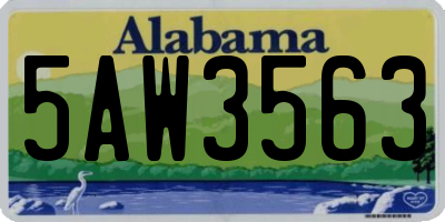 AL license plate 5AW3563