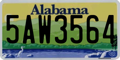 AL license plate 5AW3564
