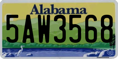 AL license plate 5AW3568
