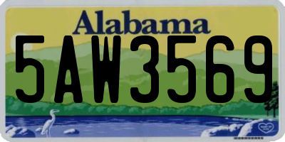 AL license plate 5AW3569