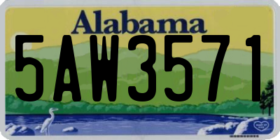 AL license plate 5AW3571