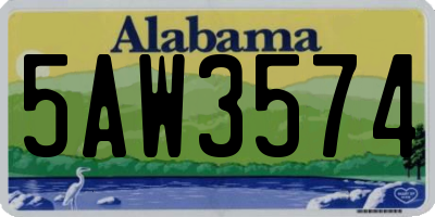 AL license plate 5AW3574