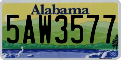 AL license plate 5AW3577