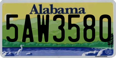 AL license plate 5AW3580