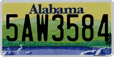 AL license plate 5AW3584