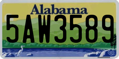 AL license plate 5AW3589