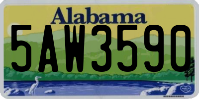 AL license plate 5AW3590