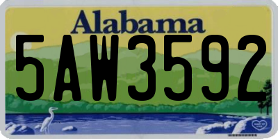 AL license plate 5AW3592