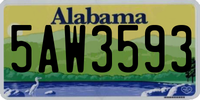 AL license plate 5AW3593