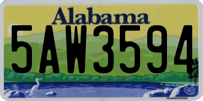 AL license plate 5AW3594