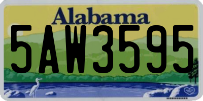 AL license plate 5AW3595
