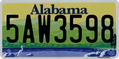 AL license plate 5AW3598