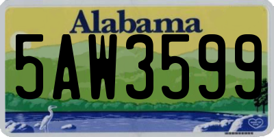 AL license plate 5AW3599