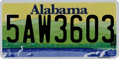 AL license plate 5AW3603