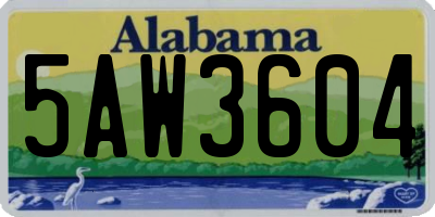 AL license plate 5AW3604